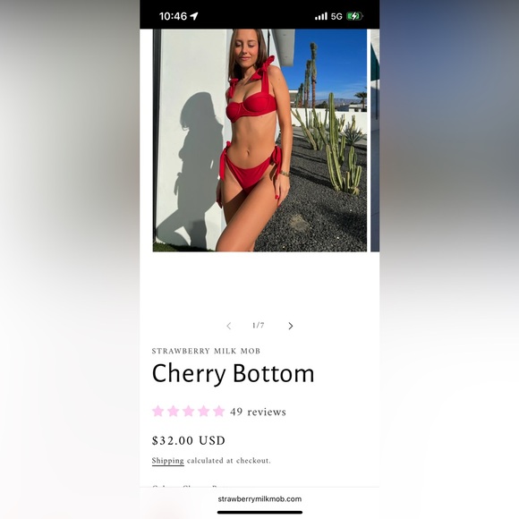 NWT Strawberry Milk Mob Cherry Bikini Set - Picture 2 of 8